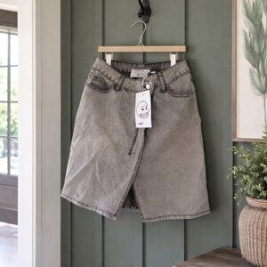 NWT Cheap Monday Acid Wash Asymmetrical Ladies XS Grey Skirt